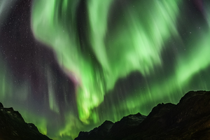 Tromso night lighting show                              