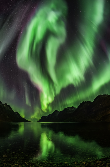 Tromso night lighting show                