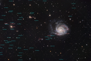 M101 - A Szélkerék-galaxis és környezete (avagy galaxisok a szélkerék mögött) - Annotated