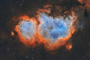 Az IC 1848 emissziós köd Lélek régiója - Hubble-paletta
