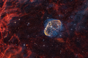 Csillagszél anatómia – NGC 6888 SII, Hα, proxy-NII és OIII palettával