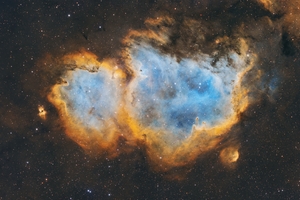Az IC 1848 emissziós köd Lélek régiója - Hubble-paletta v2