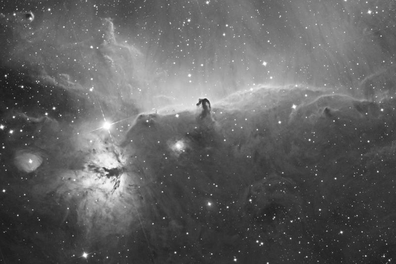 IC 434 fekete fehér feldolgozás