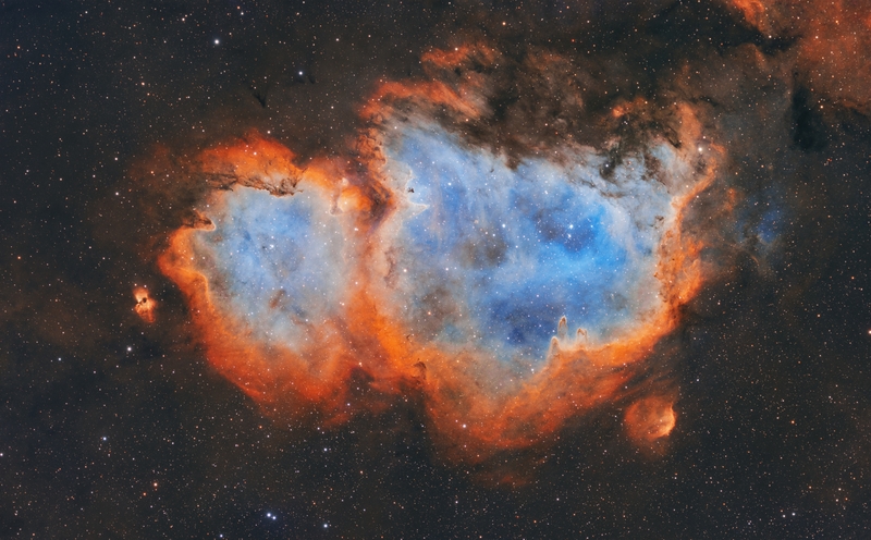 Az IC 1848 emissziós köd Lélek régiója - Hubble-paletta