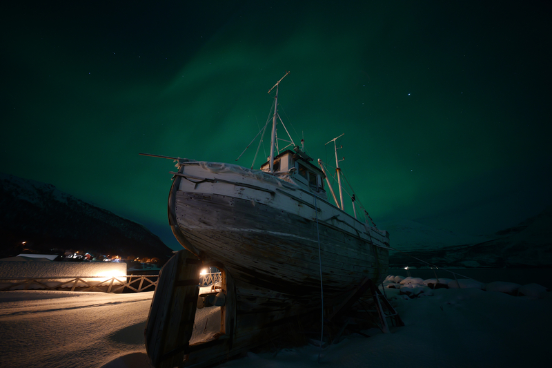 Aurora Borealis a jég fogságában