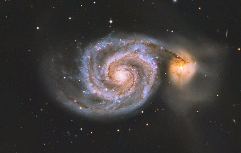 M51 galaxis (Kivágással)
