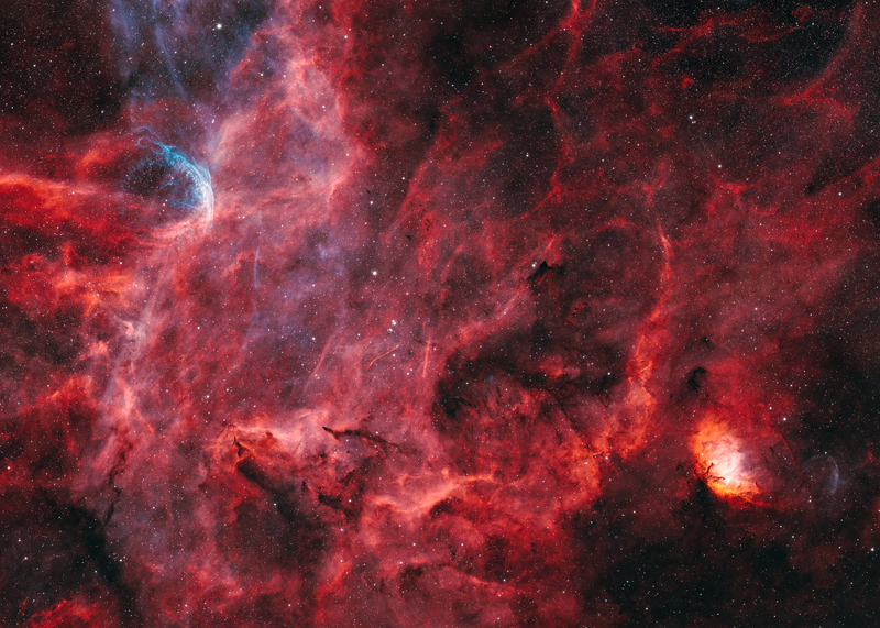 Sh2-101 Tulipán-köd és WR134 Wolf-Rayet csillag HOO+S