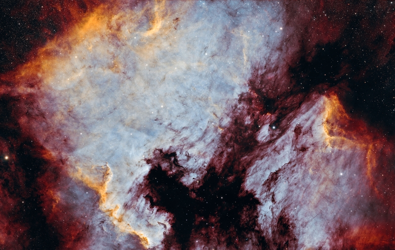 Észak-Amerika-köd (NGC 7000) komplexum - Adam Block féle szerkesztési menet