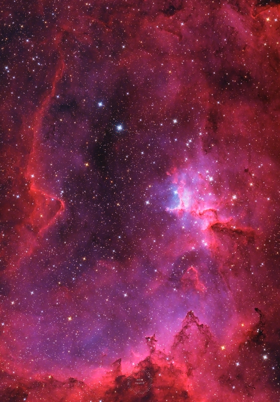 IC 1805 - Core of The Heart (HOO + RGB Stars)