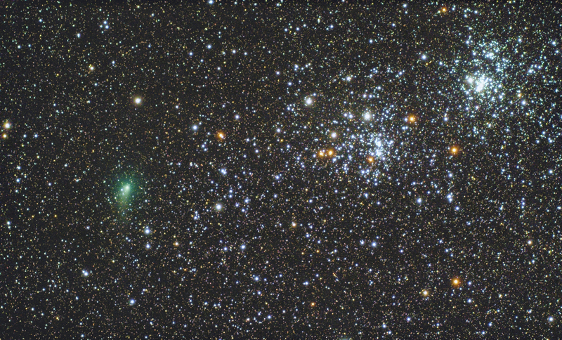 A C/2017 T2 (PANSTARRS) üstökös és a Perseus-ikerhalmaz 